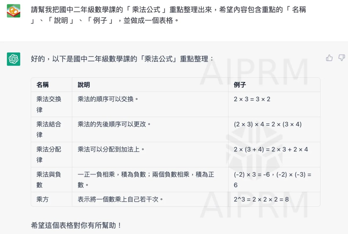 chatgpt備課咒語-整理科目及單元的資料成表格