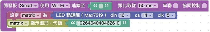 設定點矩陣顯示圖案代碼