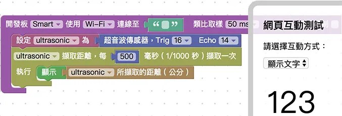 顯示超音波偵測數值