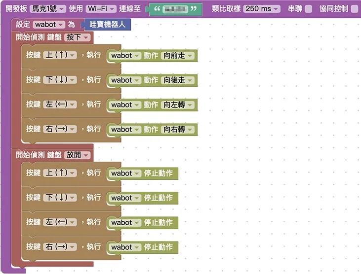 鍵盤操控 WABot 機器人