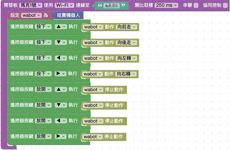 網頁操控 WABot 機器人