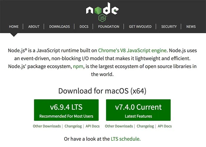 安裝 Node.js