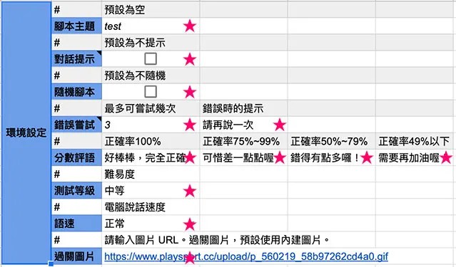 英語會話 ( Google 試算表 )
