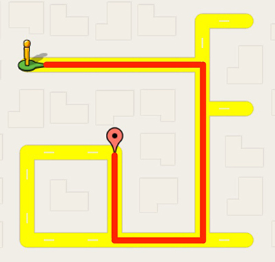Blockly Games 迷宮，第七關路徑提示